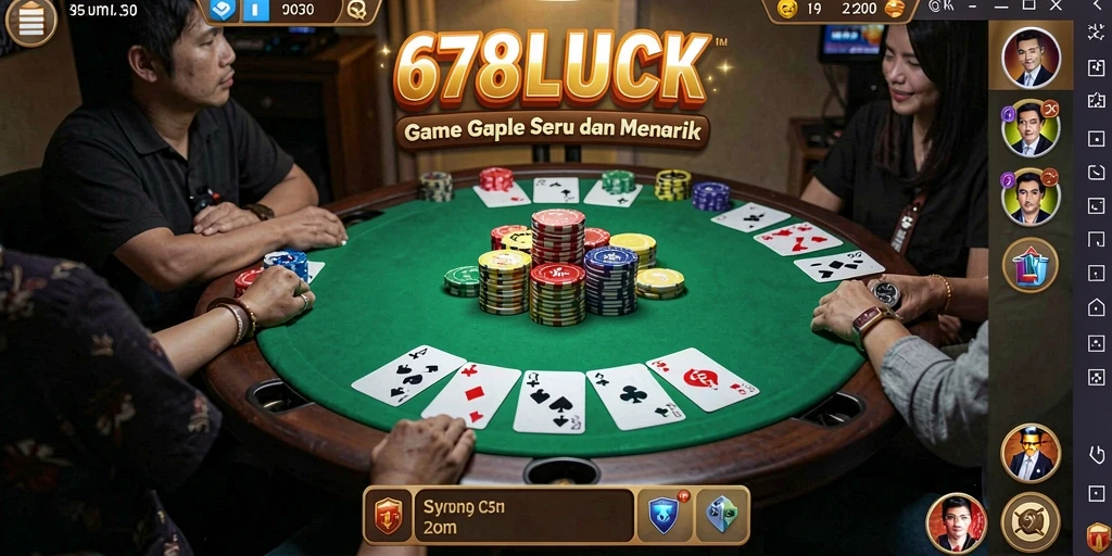 Screenshot utama 678LUCK menampilkan aksi seru permainan Gaple.