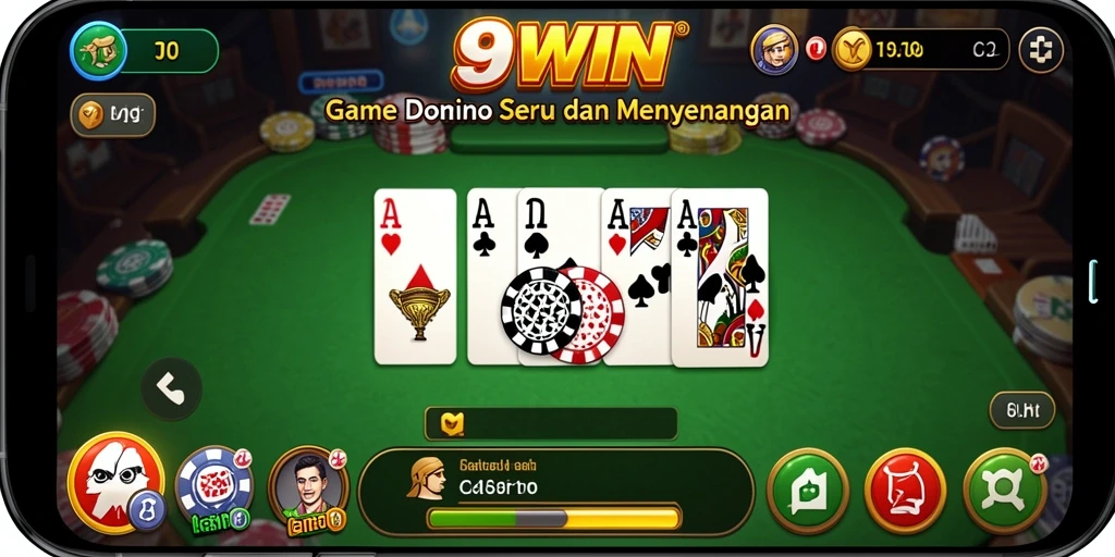 Screenshot tampilan permainan Domino 9WIN yang menarik.