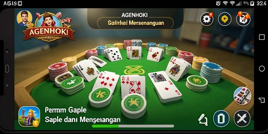 Tampilan antarmuka permainan Gaple yang menawan dan interaktif.