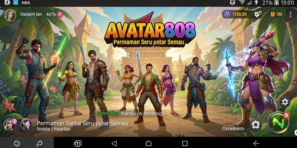 Tampilan gameplay menarik dari AVATAR808 dengan karakter berwarna-warni.