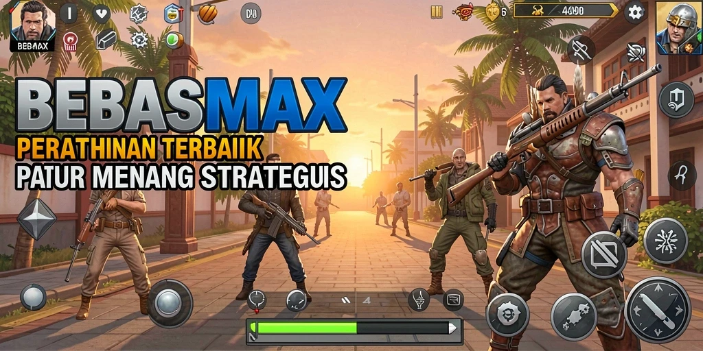 Gameplay menarik tower defense dalam BEBASMAX.