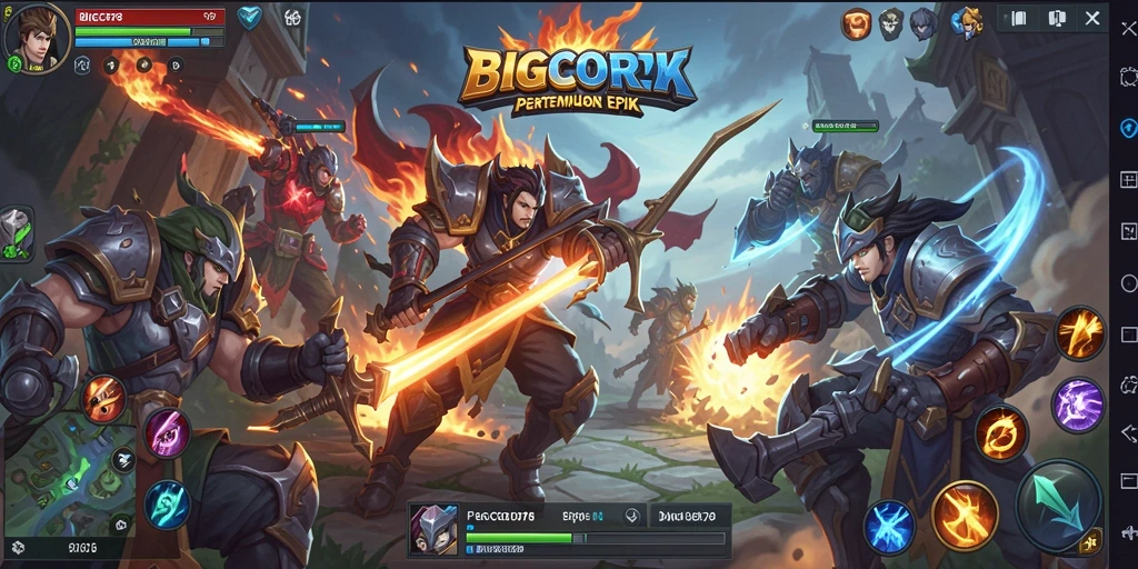 Tangkapan layar gameplay seru dalam BIGCOR78, penuh aksi MOBA.