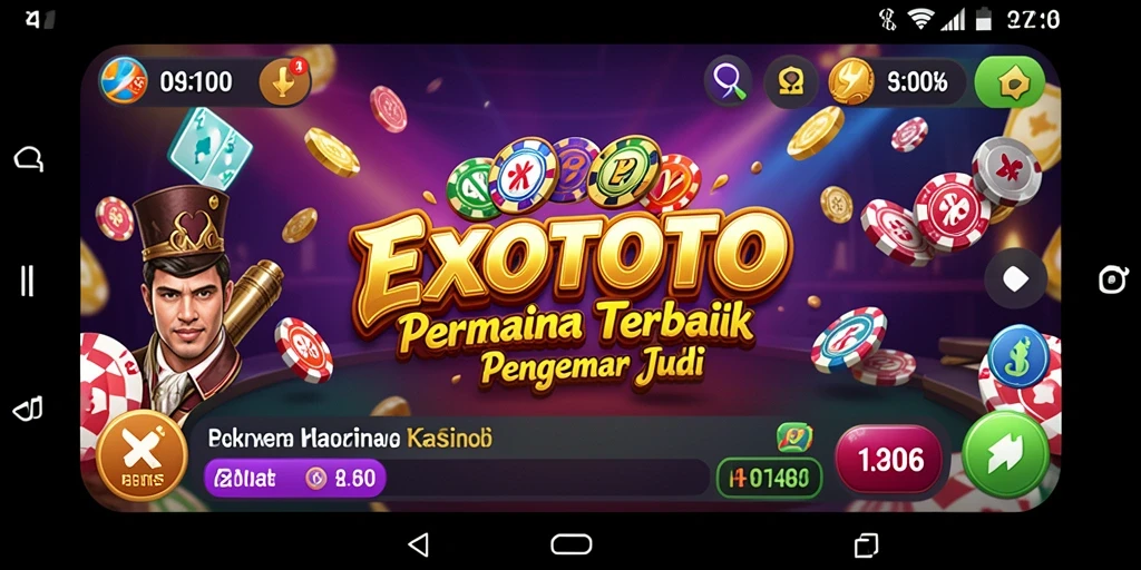 Tampilan menarik dari gameplay Kasino di EXOTOTO.