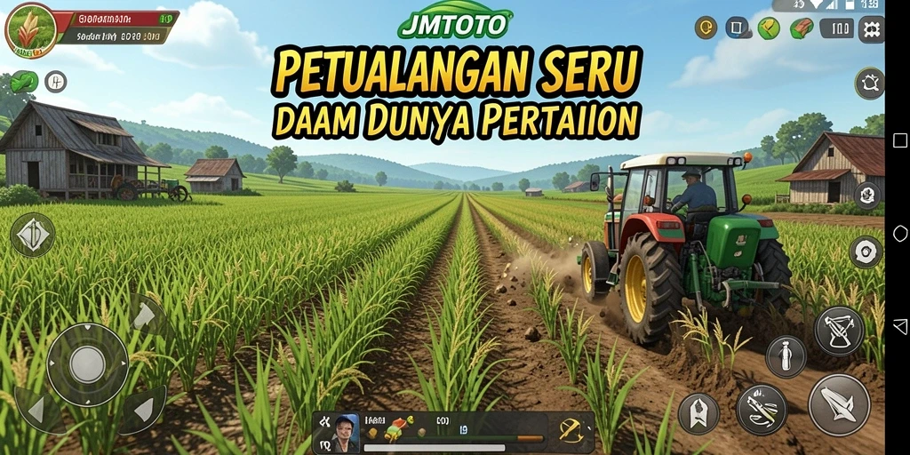Screenshot JMTOTO menampilkan kebun yang rimbun dengan berbagai tanaman.