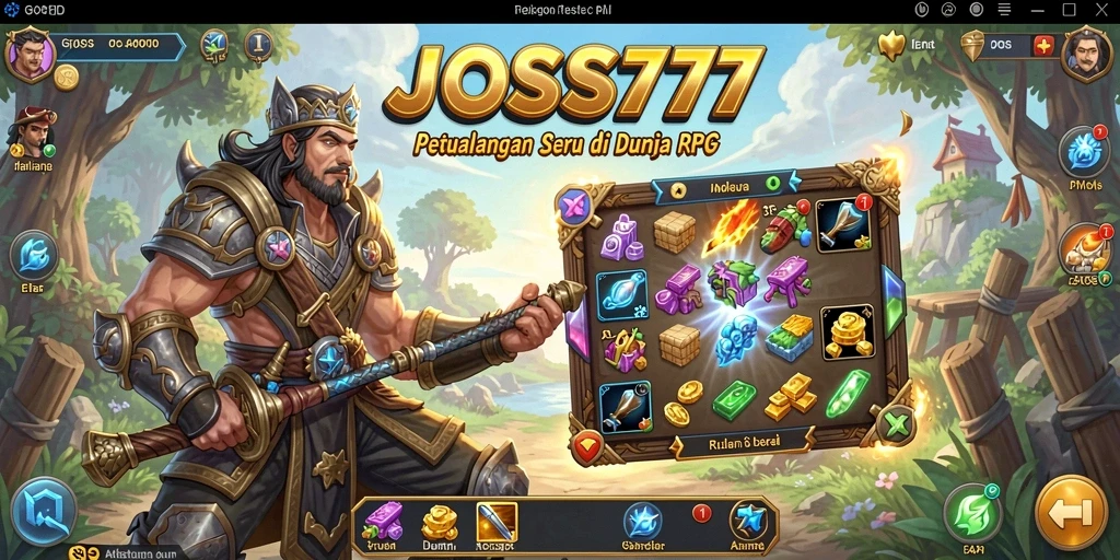 Tampilan menakjubkan dari gameplay RPG JOSS777 di dunia fantastis.