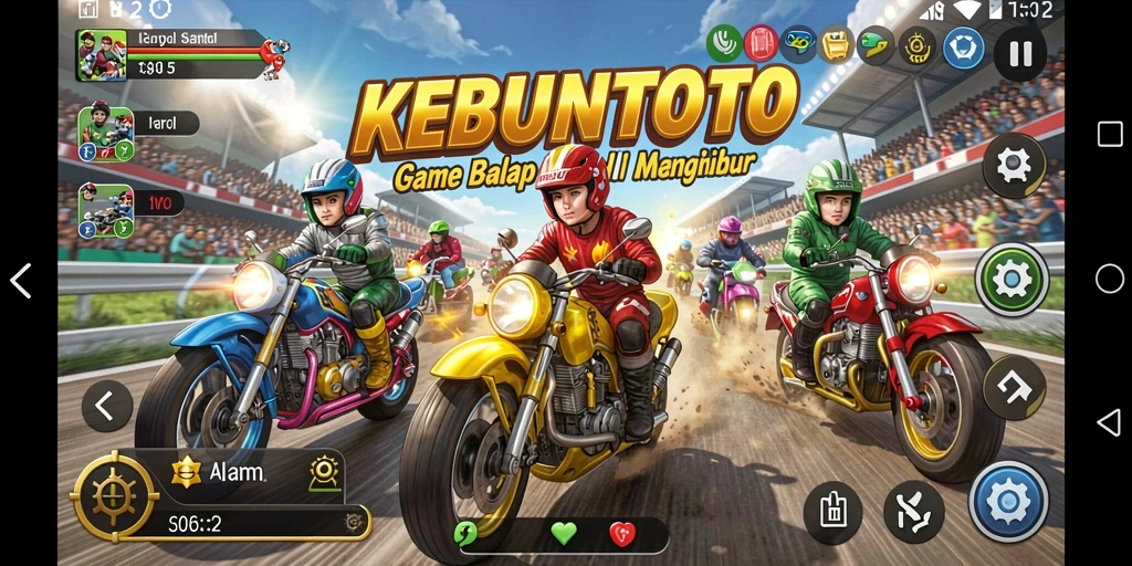 Tampilan balapan seru KEBUNTOTO di treknya yang menantang.