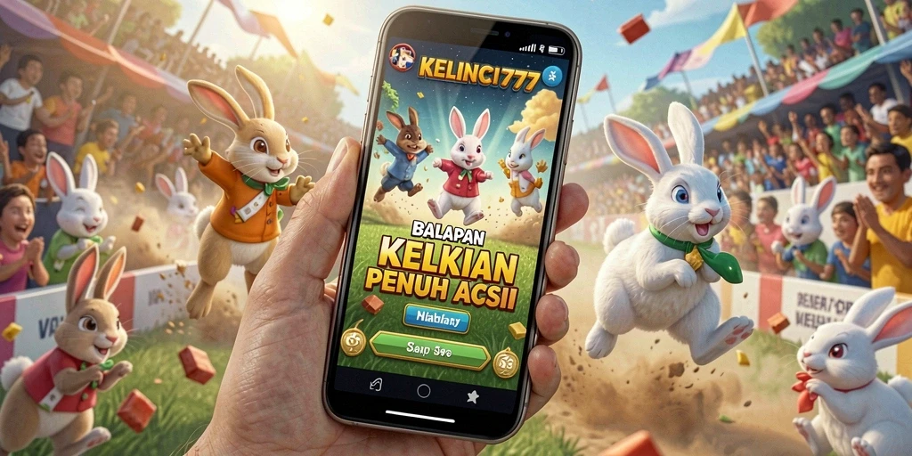 Tampilan seru balapan kelinci dengan aksi cepat dan penuh warna.