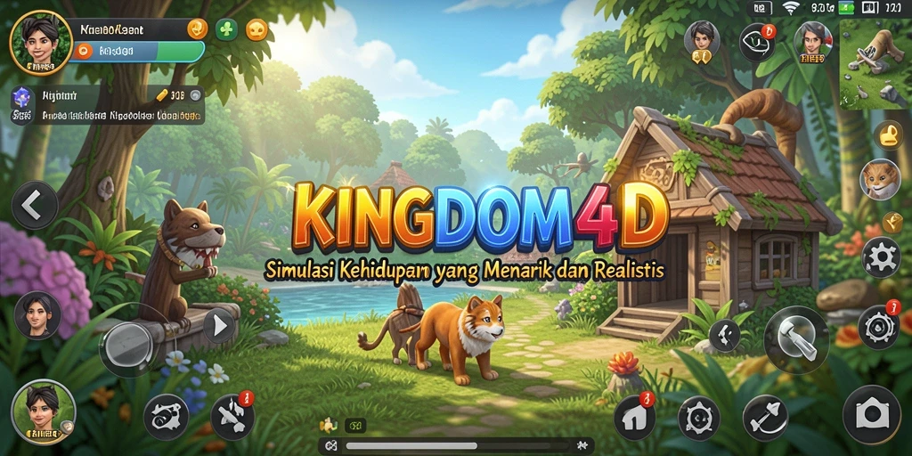 Tampilan gameplay menarik dari KINGDOM4D yang penuh warna.