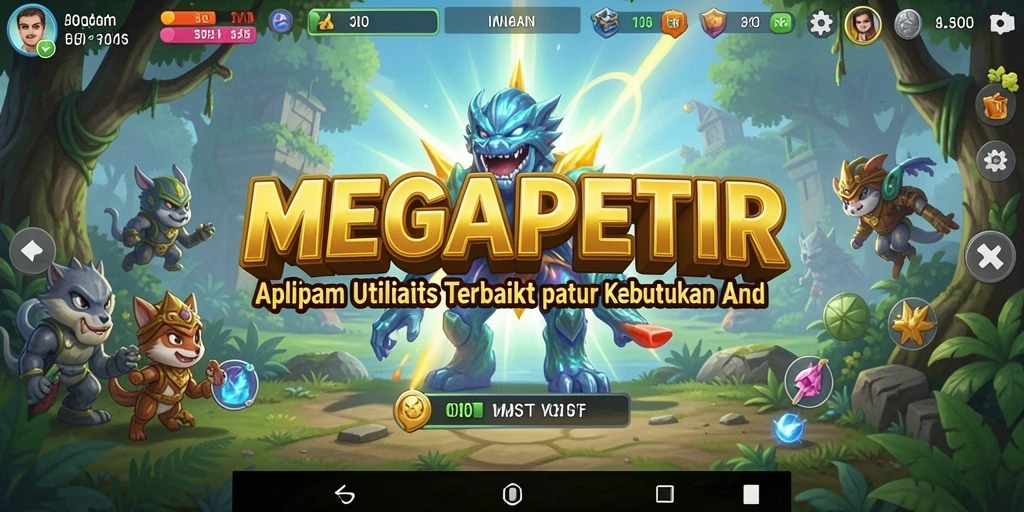 Tampilan utama MEGAPETIR yang menampilkan fitur utilitas yang menarik.
