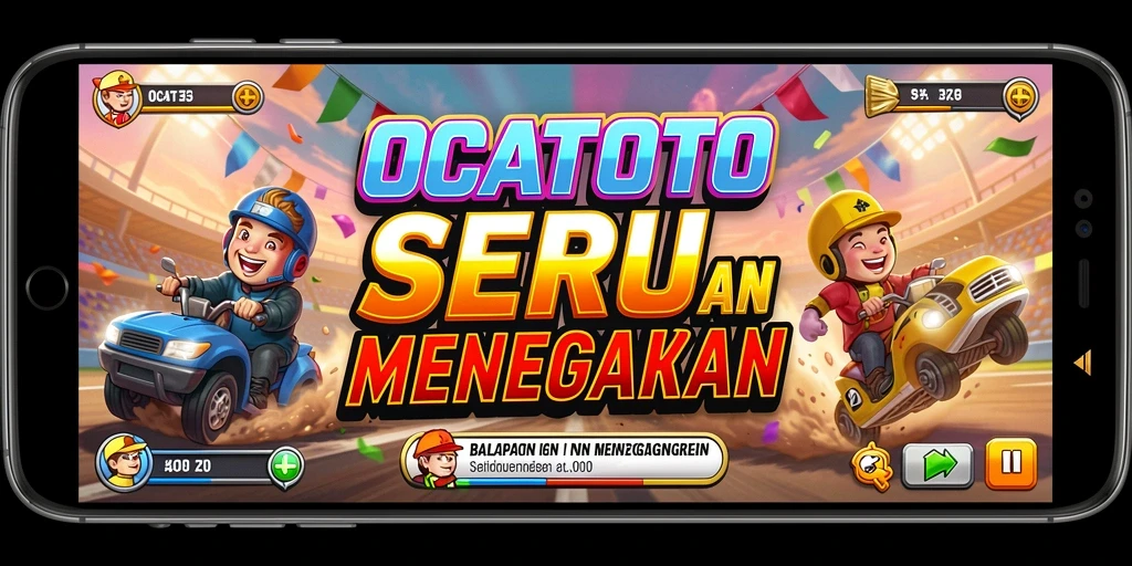 Tampilan gameplay OCATOTO yang mendebarkan saat balapan.