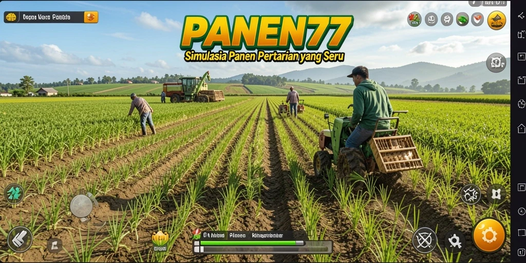 Tampilan gameplay <strong>PANEN77</strong> yang menarik dan seru saat memanen hasil pertanian.