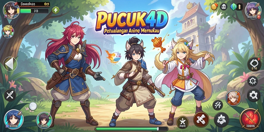 Screenshot gameplay PUCUK4D yang menampilkan visual karakter anime.
