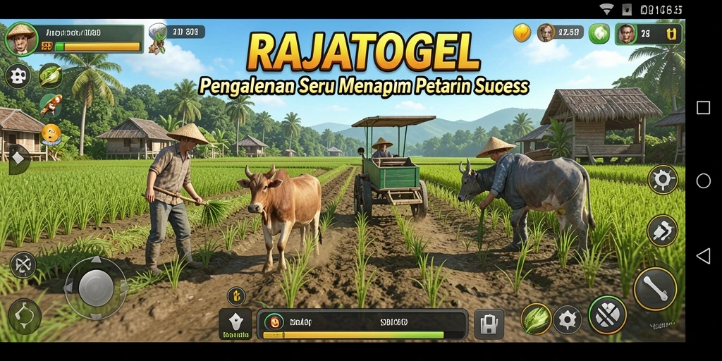 Screenshot gameplay RAJATOGEL menampilkan kebun yang indah dan beragam tanaman.