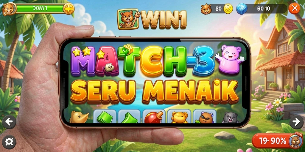 Tampilan gameplay RPWIN1 yang menegangkan dan penuh warna.