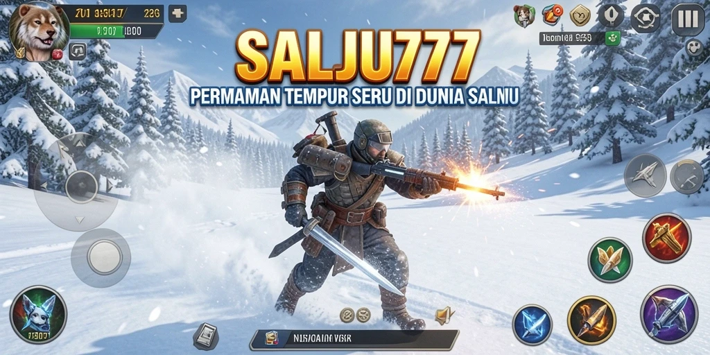 Screenshot SALJU777 menampilkan intensitas pertempuran di dunia bersalju.